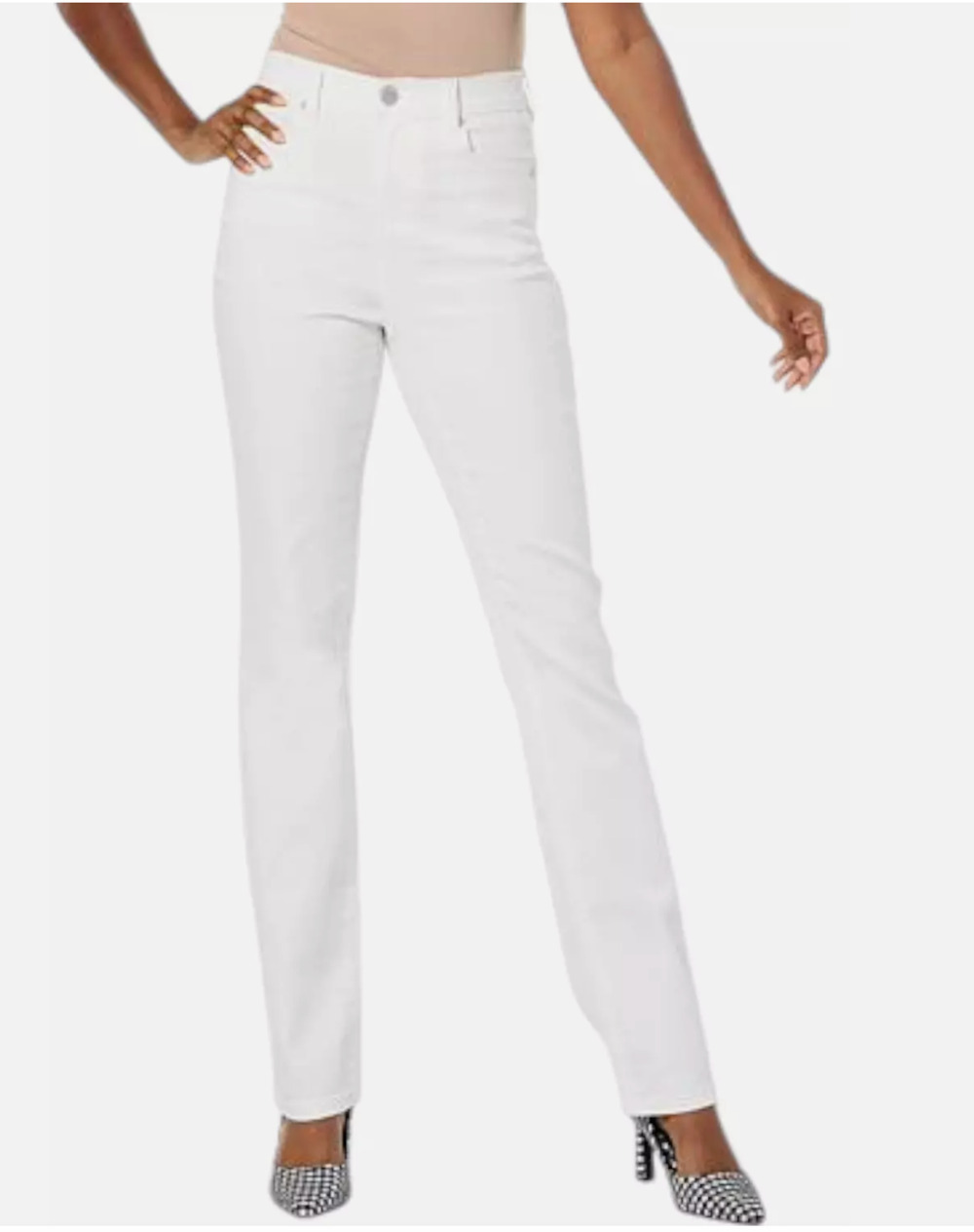 NWT DG2 Women's Stretch Bootcut 5 Pocket Jean White feminine comfy Chic Size-14